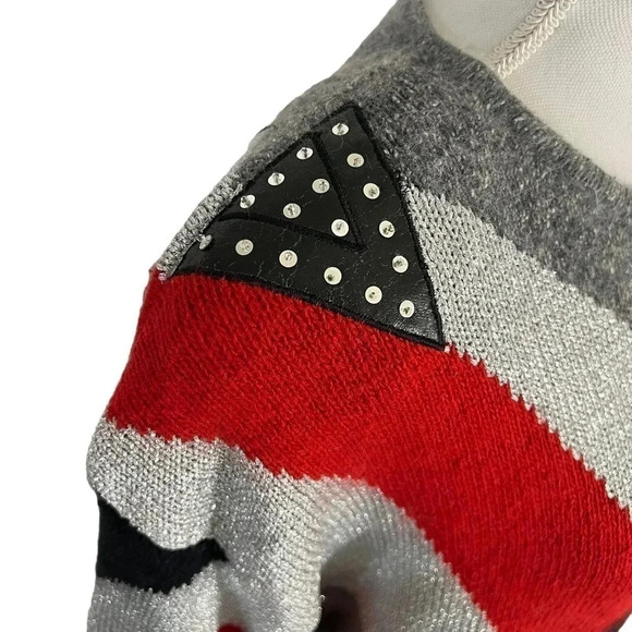 Rediffusion Vintage 80s Sweater Silk Angora Blend Sequin Beaded Retro Geometric - Picture 8 of 14